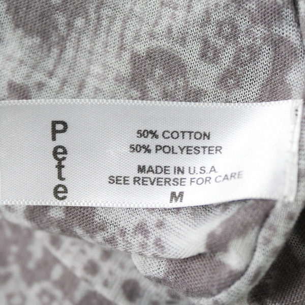 Pete Sheer Taupe Floral Patterned Button-Front Hoodie Women's Medium