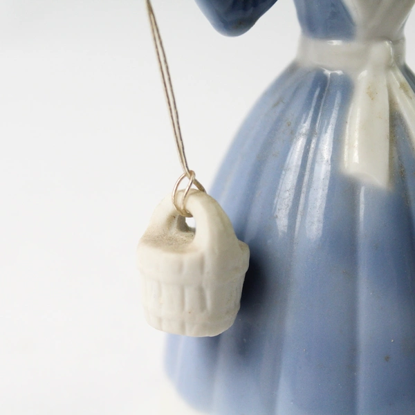 Vintage Porcelain Bell Dutch Girl Carrying Buckets