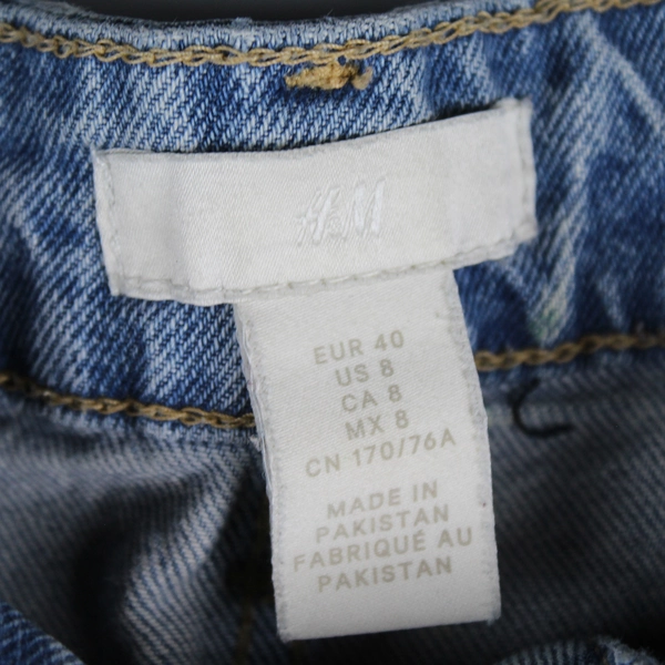 H&M Women's Light Wash Straight Leg High Rise Blue Jeans Size 8