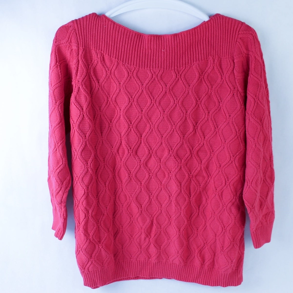 St. John's Bay Women's 2X Hot Pink Long Sleeve Knit Sweater Pullover