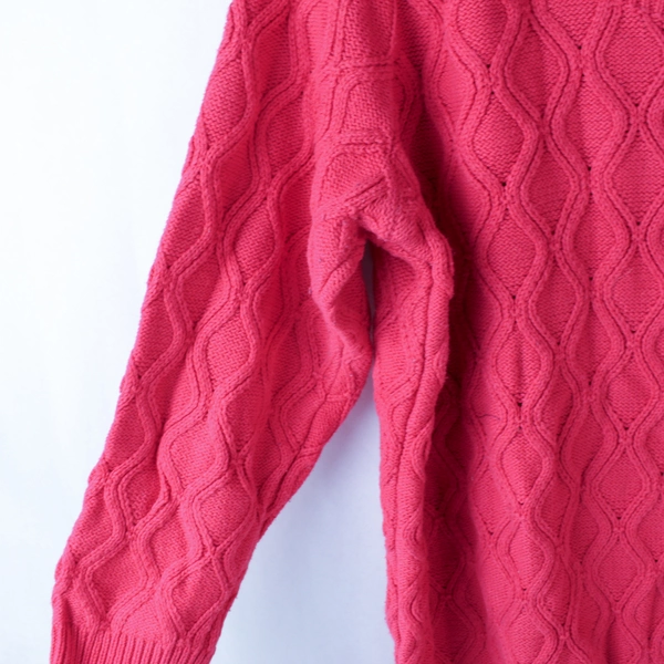 St. John's Bay Women's 2X Hot Pink Long Sleeve Knit Sweater Pullover