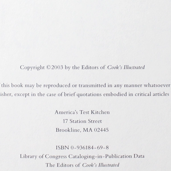 Perfect Vegetables by Cook's Illustrated Magazine Editors 2003 Hardcover