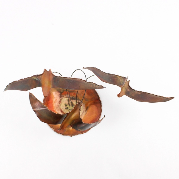 Vintage Handmade Cut Copper Bird Sculpture 5.5" Tall