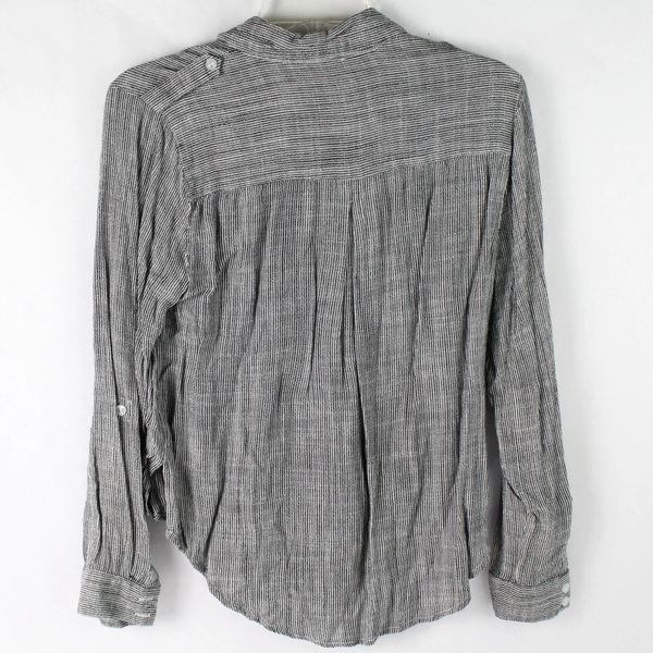 Day To Day Gray Striped Button-Up Shirt Women's Size Small