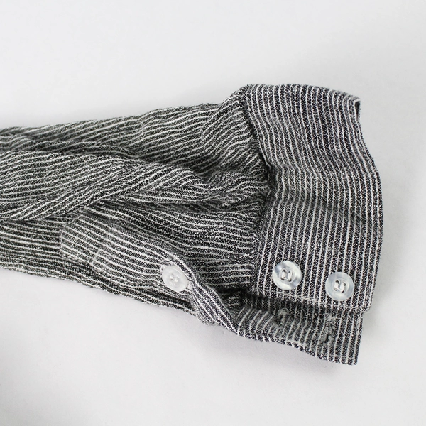 Day To Day Gray Striped Button-Up Shirt Women's Size Small