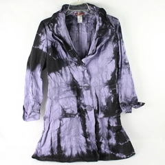 Design Today's Black and Purple Tie-Dye Overcoat Women's Size Small