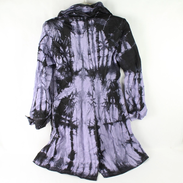 Design Today's Black and Purple Tie-Dye Overcoat Women's Size Small