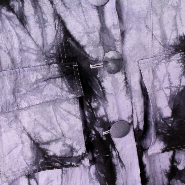 Design Today's Black and Purple Tie-Dye Overcoat Women's Size Small