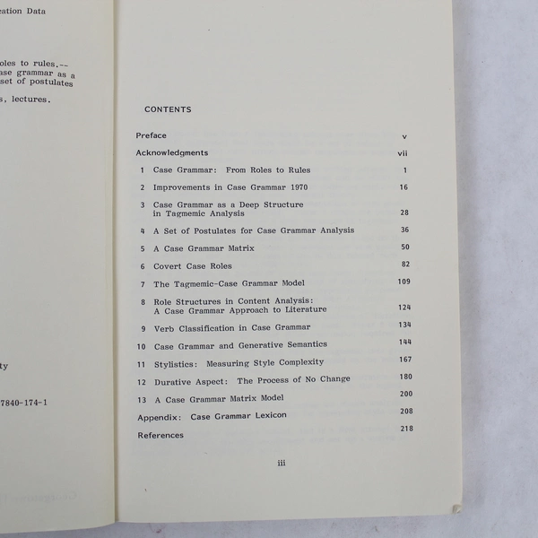 Case Grammar: Development of the Matrix Model 1970-1978 by Walter A. Cook
