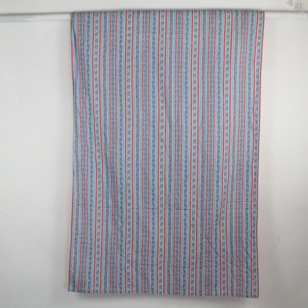 Handmade Blue and Pink Floral Patterned Throw Blanket Quilt 42" x 70"