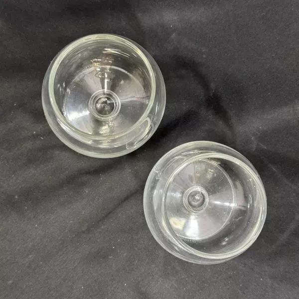 Set of 4 Short Stemmed Brandy Snifters 3.75 Inch Clear Glass