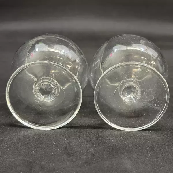 Set of 4 Short Stemmed Brandy Snifters 3.75 Inch Clear Glass