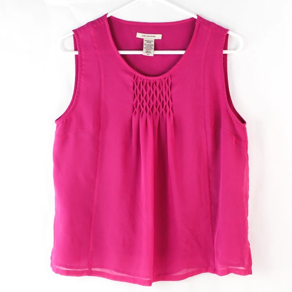 Covington Women's Fuchsia Sleeveless Tank Top Blouse Size S/C - Pre-Owned