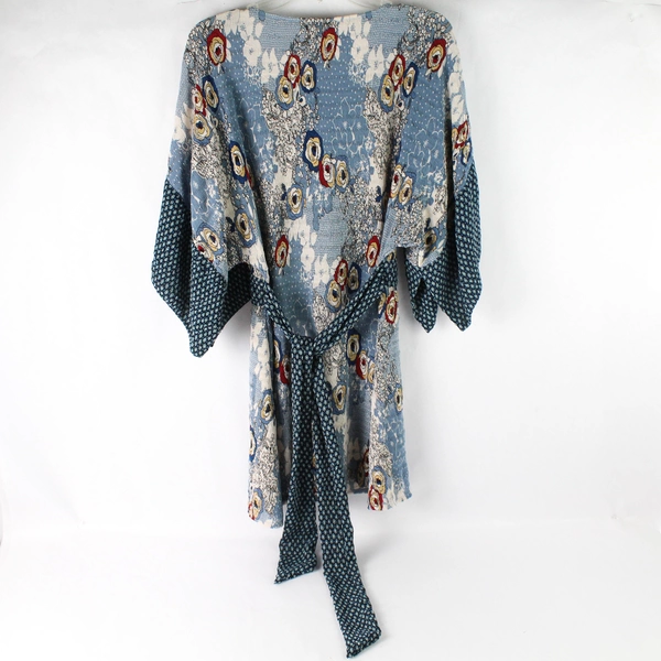 Alberto Makali Short Blue Red and Yellow Floral Patterned Dress Women's Medium