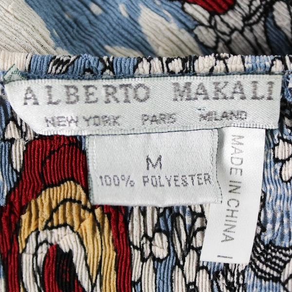 Alberto Makali Short Blue Red and Yellow Floral Patterned Dress Women's Medium