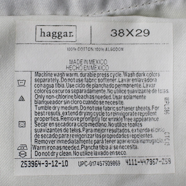 Haggar Men's Brown Pleated Dress Pants Size 38x29 - Good Pre-Owned Condition