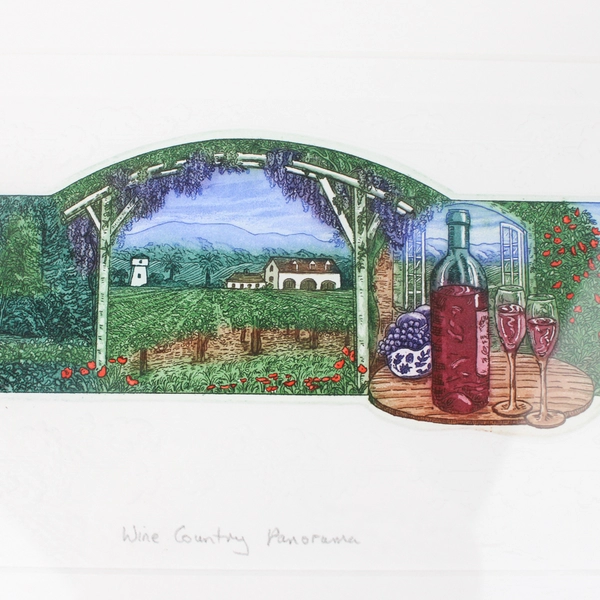 Wine Country Panorama by Stephan Whittle Framed Embossed Print 225/450