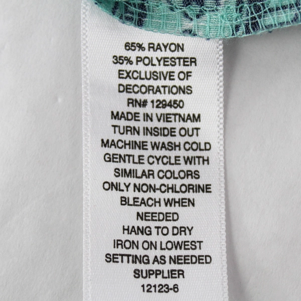 St. John's Bay Teal Striped Tank Top Blouse Tassel Tie Front Size S