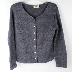 Oona Indigo Acrylic and Mohair Blend Knit Cardigan Women's S/M