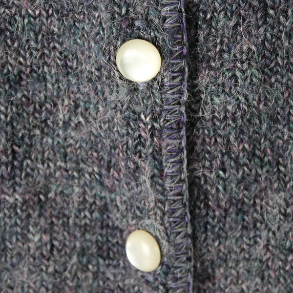 Oona Indigo Acrylic and Mohair Blend Knit Cardigan Women's S/M