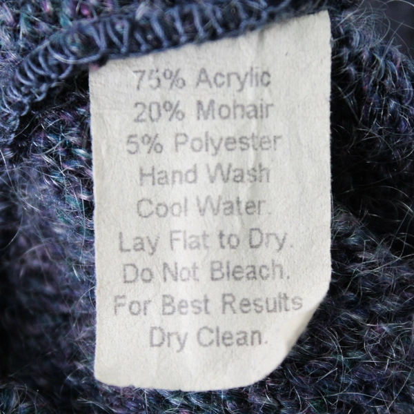 Oona Indigo Acrylic and Mohair Blend Knit Cardigan Women's S/M