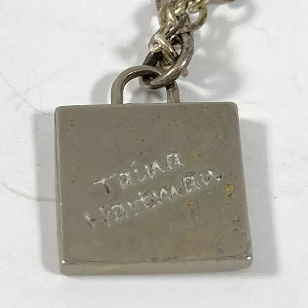 Taina Hartman Resin And Silver Tone  Purple Bird Pendant Necklace 18 Inch