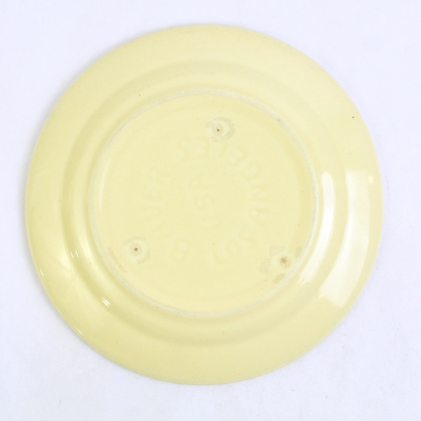 Vintage Bauer Los Angeles 6.25" La Linda Yellow Saucer Plate Earthenware Pottery
