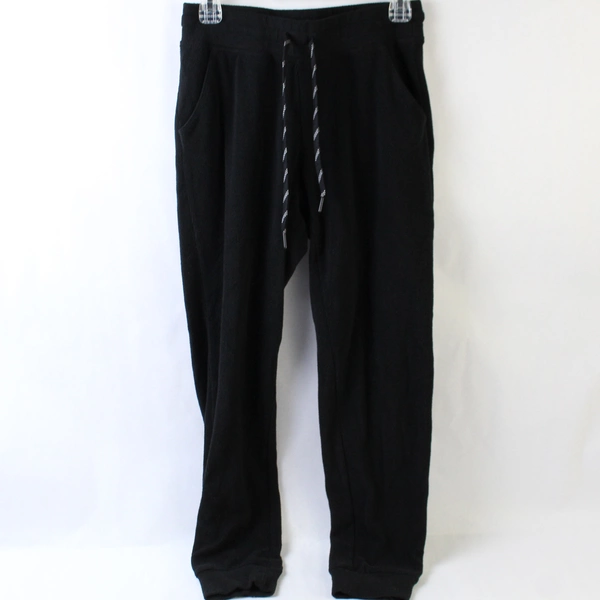 Andrew Marc Women's Black Ribbed Sweatpants Size S Drawstring - Pre-Owned