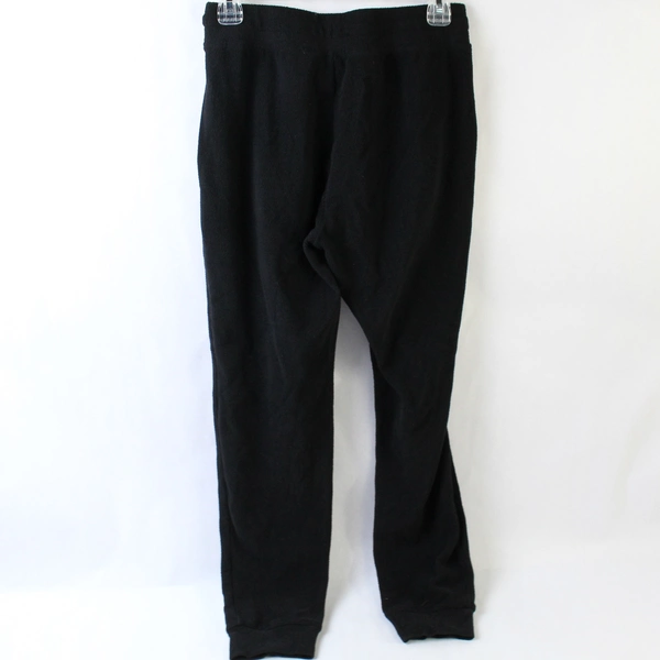Andrew Marc Women's Black Ribbed Sweatpants Size S Drawstring - Pre-Owned