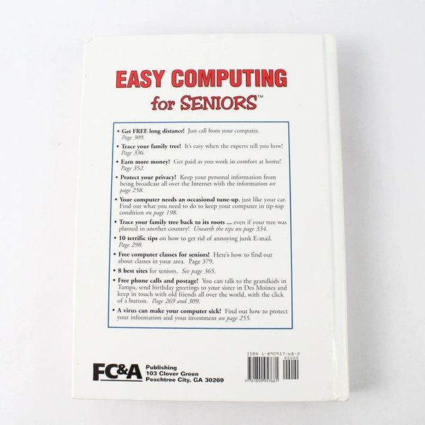 Computers for Seniors by Frank W. Cawood and Associates Staff 2002 Hardcover