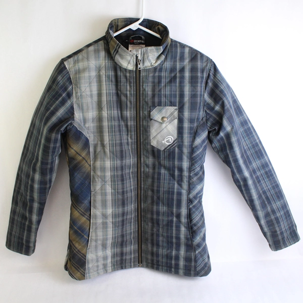SportHill Blue and Brown Plaid Windshield Jacket Women's Medium