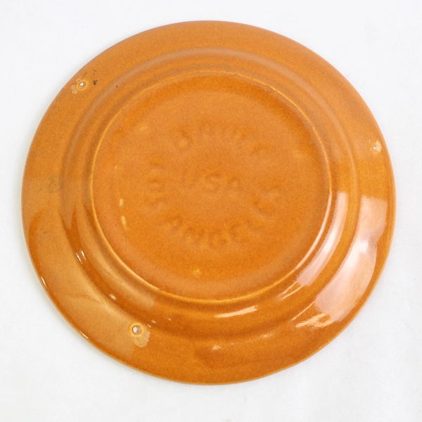 Vintage Bauer Los Angeles 6.25" La Linda Brown Bread Plate Earthenware Pottery