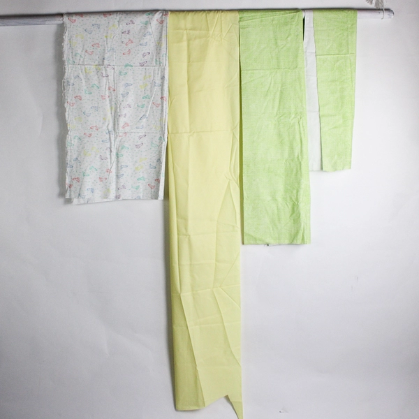 4 Piece Lot of Fabric Pastel Colors 4+ Yards Total Baby Clothes DIY Crafts