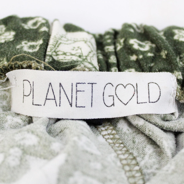 Planet Gold Bohemian Style Green Elephant Shorts Size L Elastic Drawstring Waist