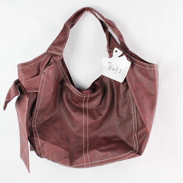 Ion Bow-tiful Red Leather Handbag with Bow, Tags Attached, Very Good Condition