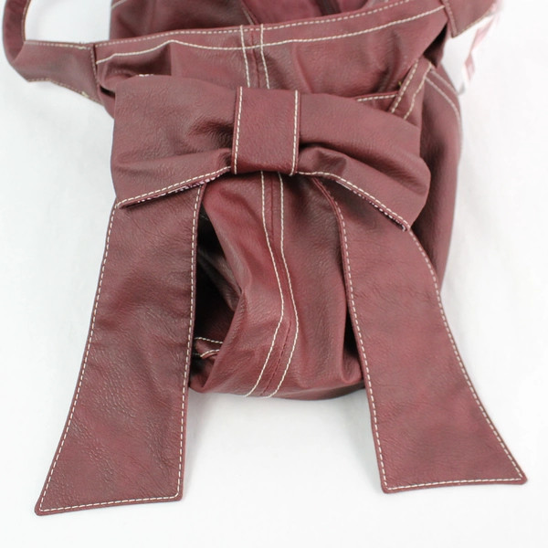 Ion Bow-tiful Red Leather Handbag with Bow, Tags Attached, Very Good Condition