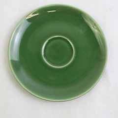 Vintage Universal Ballerina 6.25" Green Saucer Plate Pottery Earthenware
