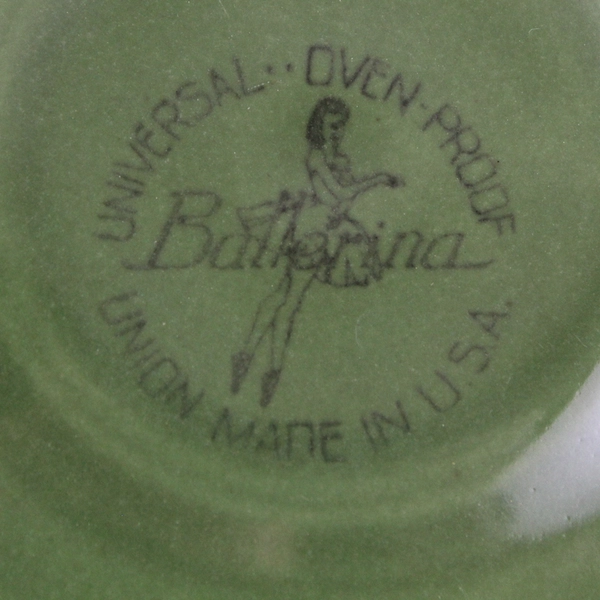 Vintage Universal Ballerina 6.25" Green Saucer Plate Pottery Earthenware
