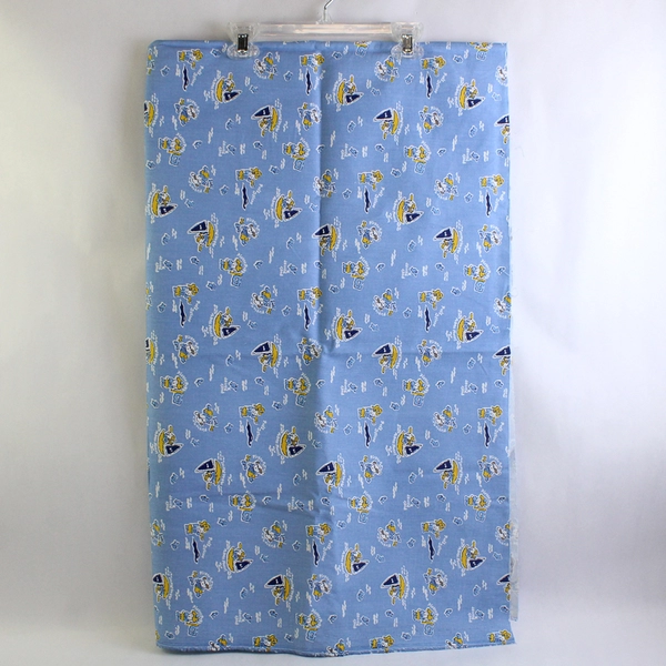 2 Piece Lot of Blue Animal Themed Fabric Cats and Dogs 1+ Yards