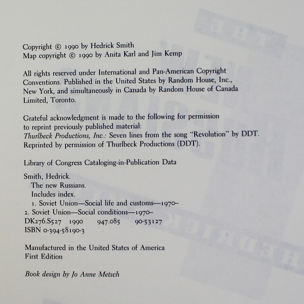 The New Russians by Hedrick Smith 1990 Hardcover Book Pre-Owned Condition