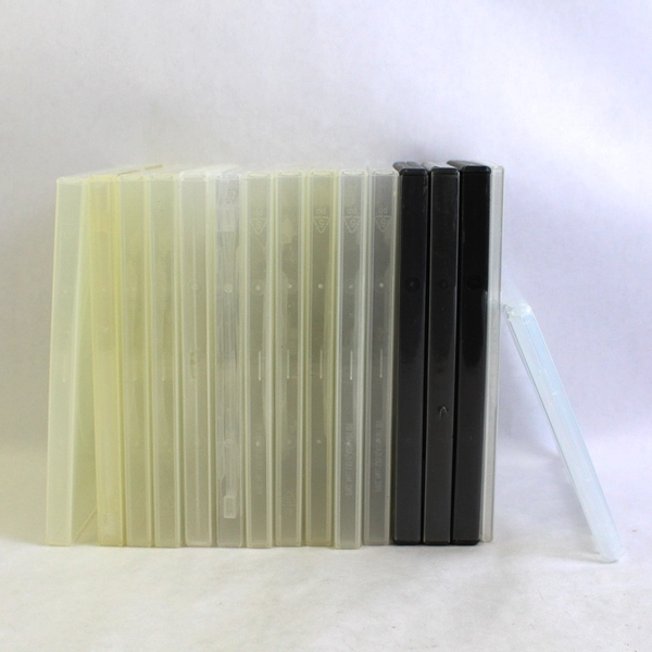 Lot of 16 Black and Clear Replacement DVD Cases