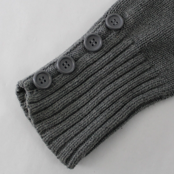 Ann Taylor Loft Gray Knit Turtleneck Sweater Women's Medium Button Accent