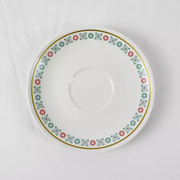 Starbucks 2006 Teacup & Saucer Gift Set 2 Cups w/ Saucers & Lacquered Wood Tray