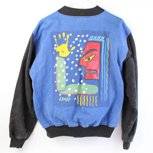 Vintage Vanson Sportswear Men's Jacket Made On Earth Size Small Blue Black