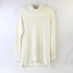 Great Northwest Indigo White Knit Turtleneck Sweater Women's Size M