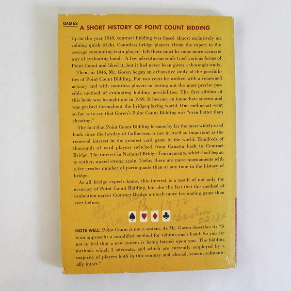 Point Count Bidding by Charles H. Goren 1958 Revised Edition Pre-owned