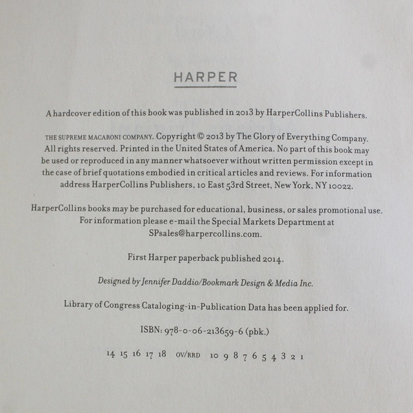 The Supreme Macaroni Company by Adriana Trigiani 2014 Paperback