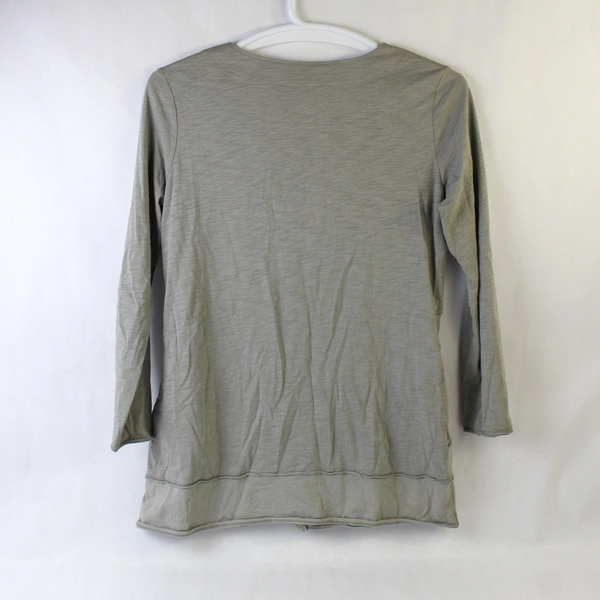 Neon Buddha Gray Cotton Tunic 3/4 Sleeve Women's Small Pre-Owned, Buttons Loose