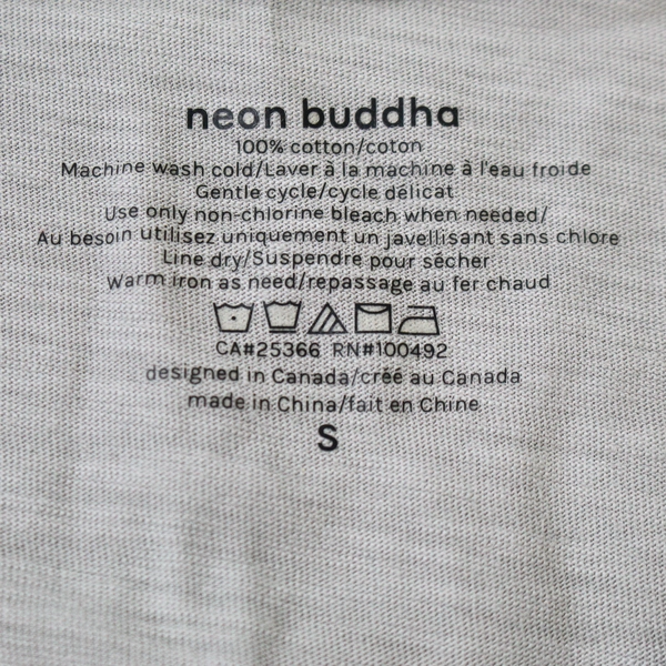 Neon Buddha Gray Cotton Tunic 3/4 Sleeve Women's Small Pre-Owned, Buttons Loose