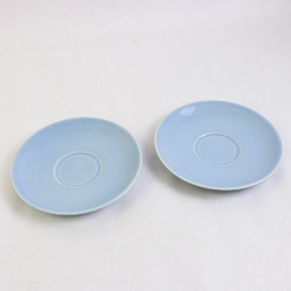 Set of 2 T.S.&T Lu-Ray Pastels Pale Blue Ceramic Saucers